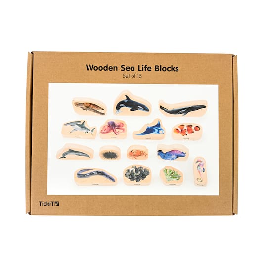 TickiT® Wooden Sea Life Blocks Set